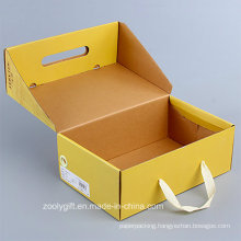 Customize Foldable Corrugated Paper Shoes Packing Box with Handle